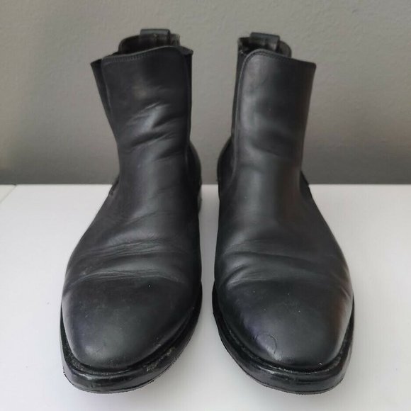 HESCHUNG Chelsea Style Boots Black Leather Men's Size 9.5 - Picture 3 of 8
